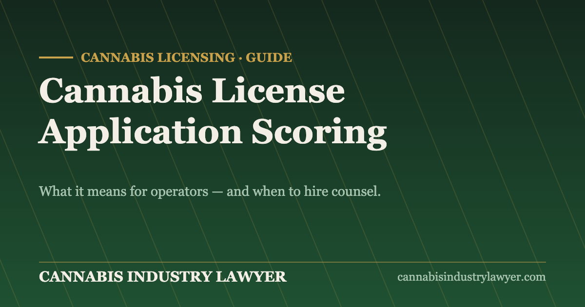 cannabis license application scoring review on a desk