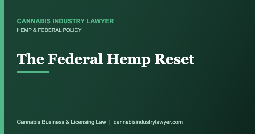 Federal hemp reset new total THC hemp definition for 2026